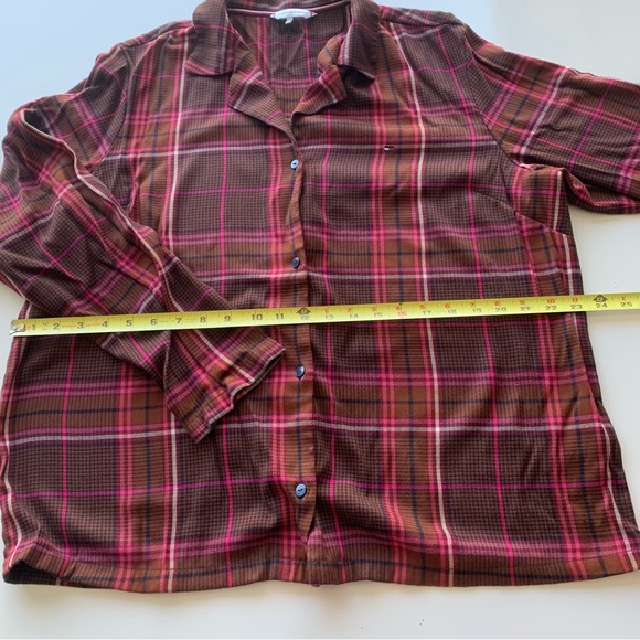 Tommy Hilfiger Original long sleeve flannel plaid pajama set in red Size XL - Picture 8 of 14